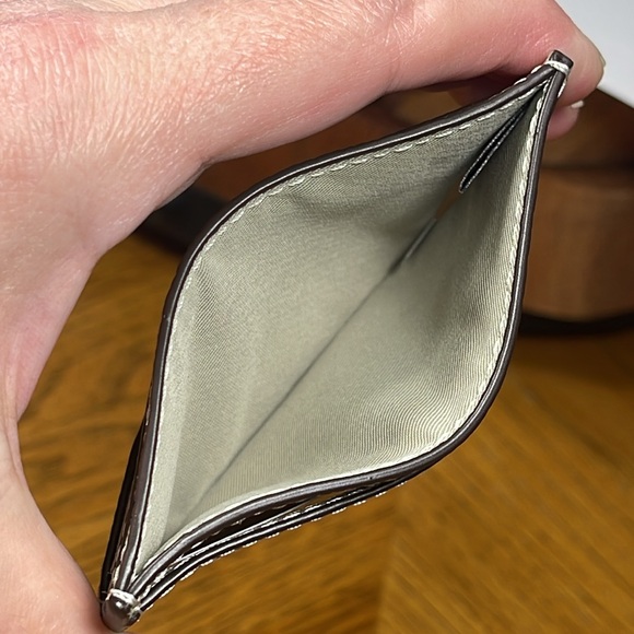 NWT COACH SLIM ID CARD CASE IN LIZARD EMBOSSED LEATHER - Picture 8 of 9